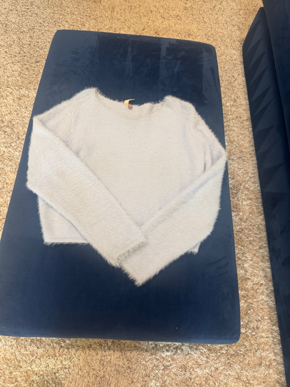 Pilcro Light Blue angora-like Fuzzy Crewneck Sweater